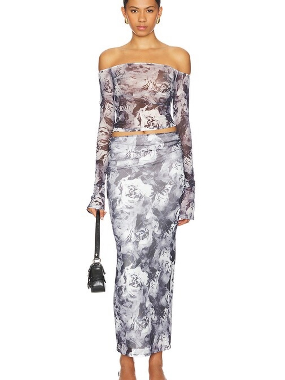 superdown Kora Floral Mesh Maxi Skirt Set XXS – Sold Out